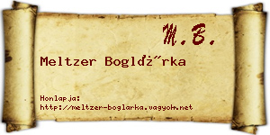 Meltzer Boglárka névjegykártya
